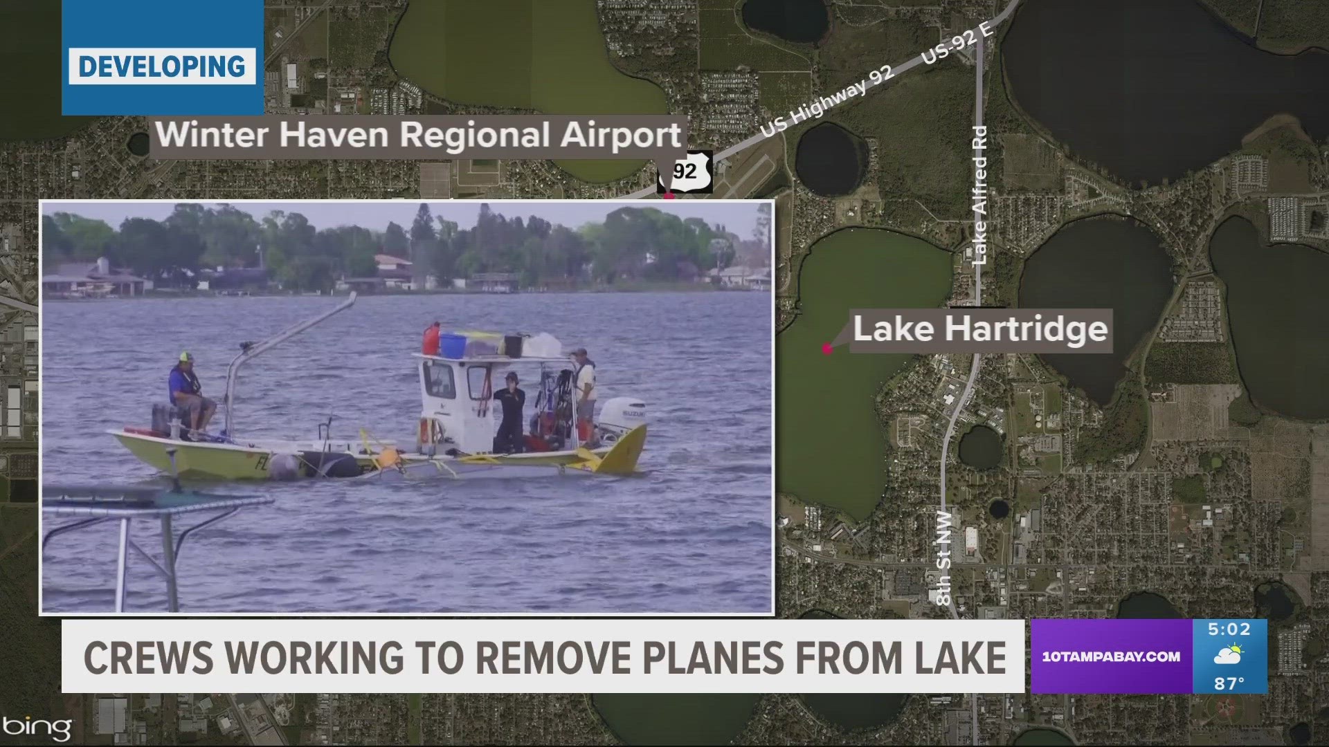 One of the planes in the crash was 21 feet underwater in Lake Hartridge.