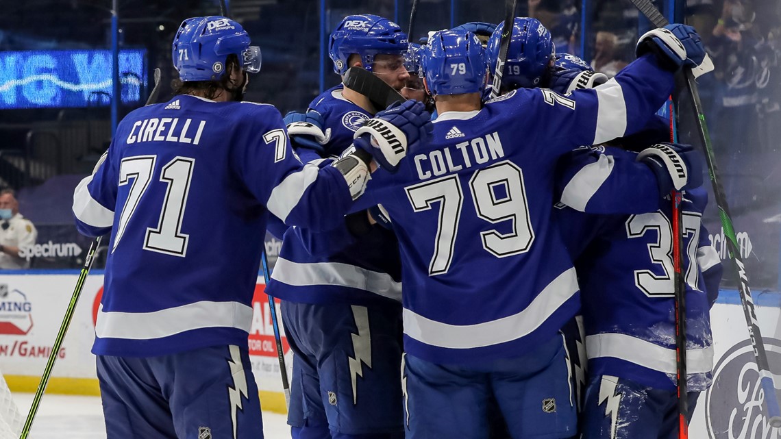 Tampa Bay Lightning drive-thru swag pep rally Saturday in Tampa