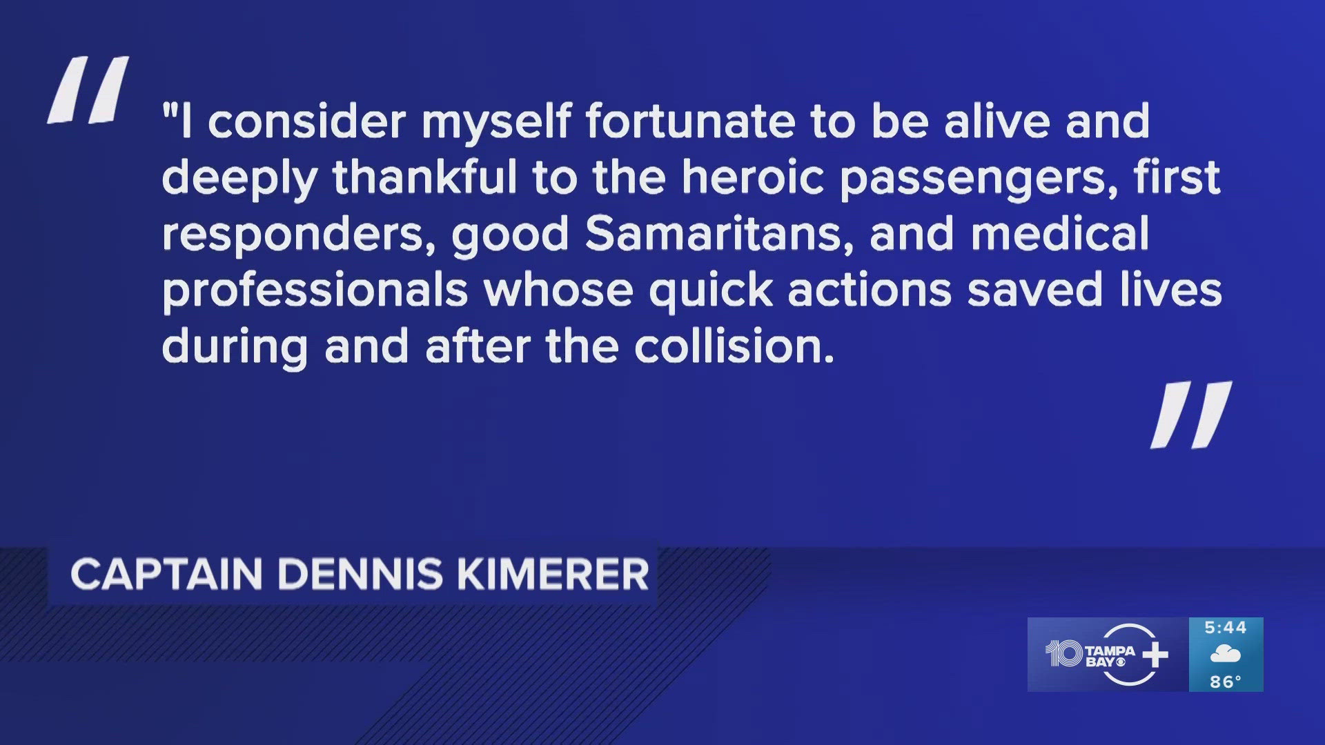 Captain Dennis Kimerer said he won't engage in the "public back-and-forth" on the crash.