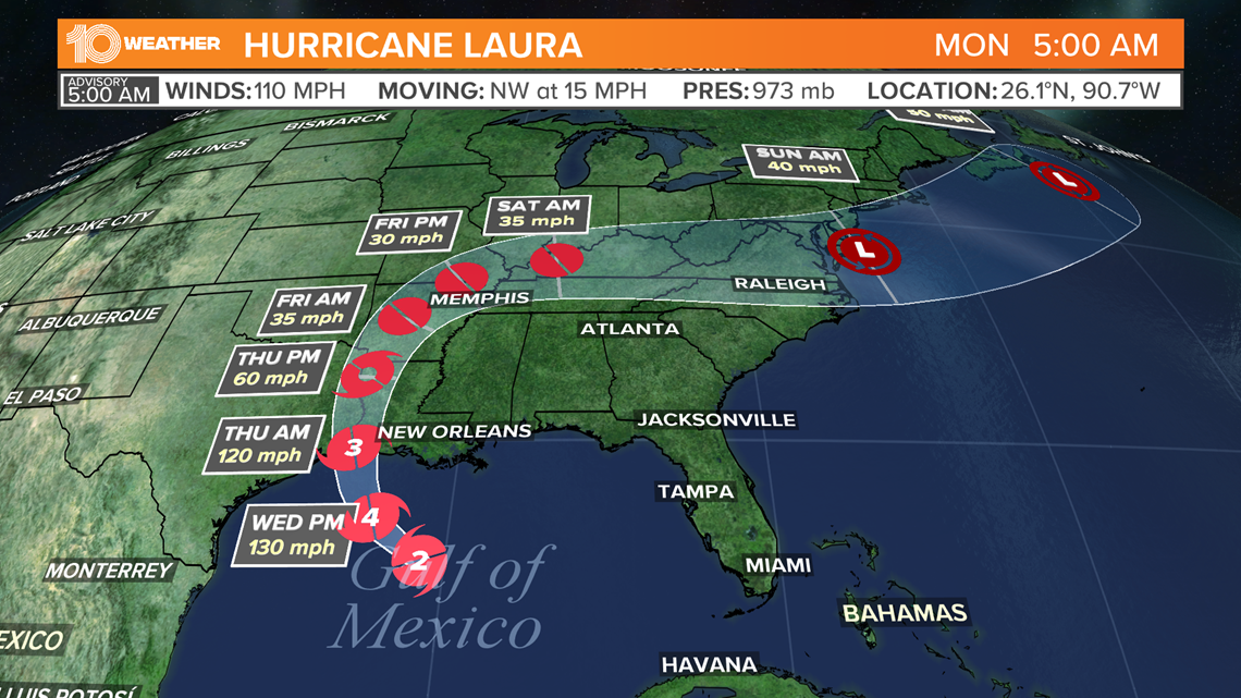 Tracking Hurricane Laura Latest Forecast For Texas Louisiana 2456