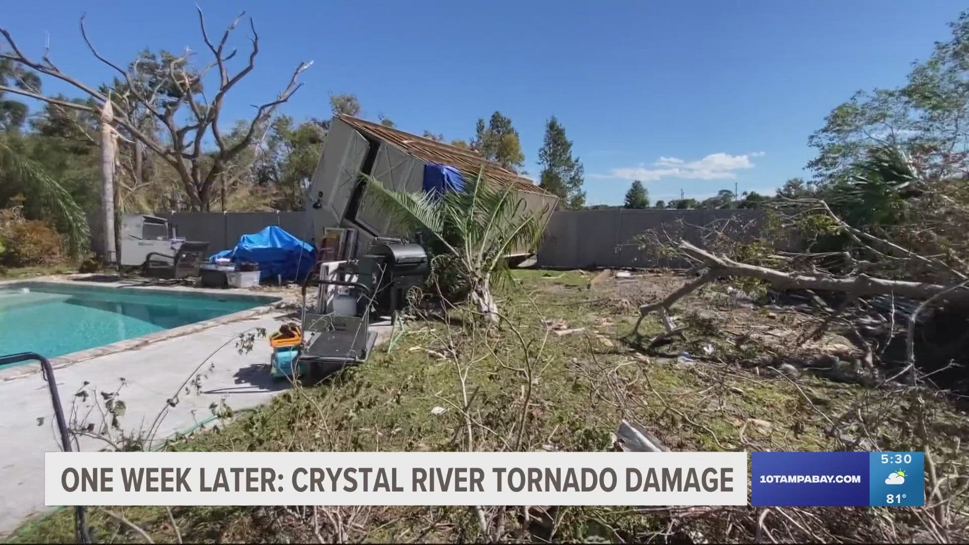 The National Weather Service said at least two tornadoes touched down in the Tampa Bay area.