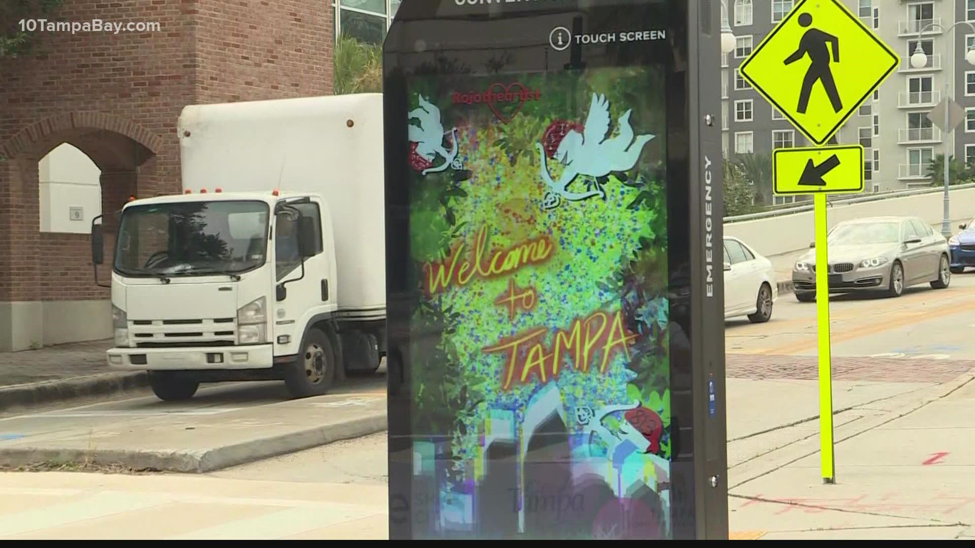 30 flat screen electronic kiosks are being installed all over Tampa.