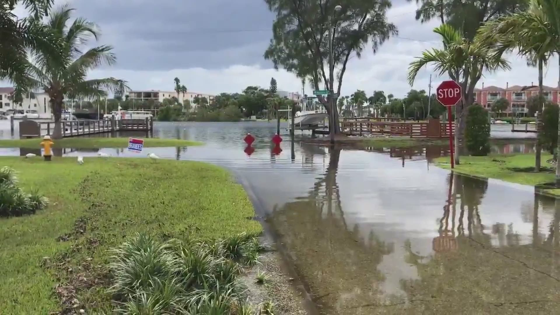 High tide, storm surge caused by Hurricane Michael spurs flooding 