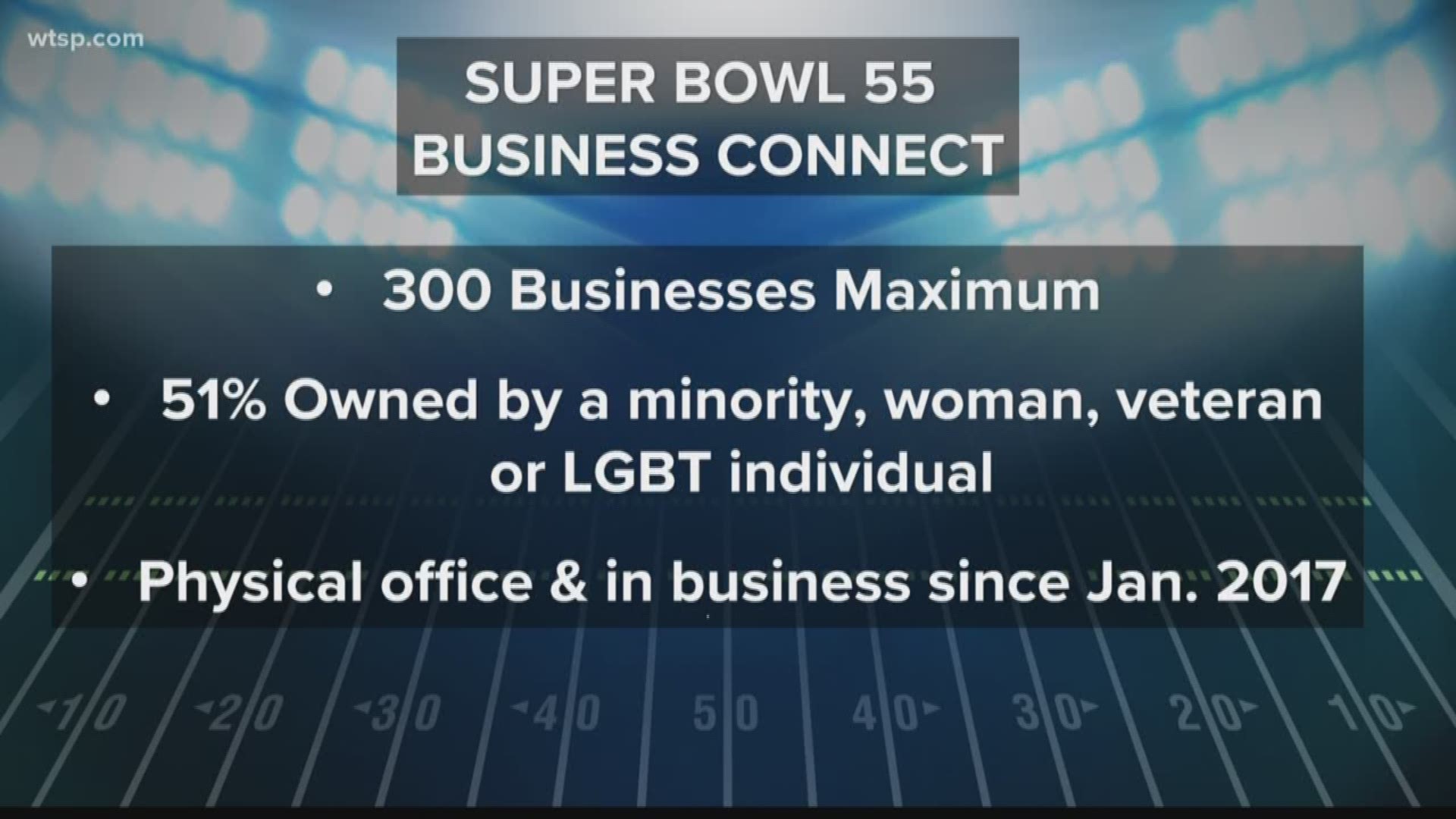The NFL and Tampa Bay Super Bowl LV Host Committee on Monday announced the launch of the Business Connect program.