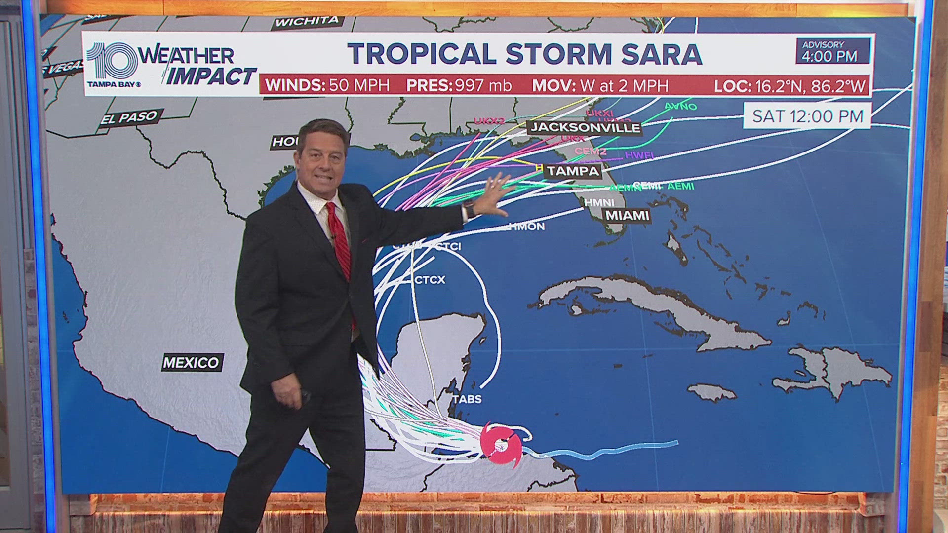 Tropical Storm Sara will likely weaken by the time it approaches the Florida coast but will bring rounds of rain and a threat of flooding.