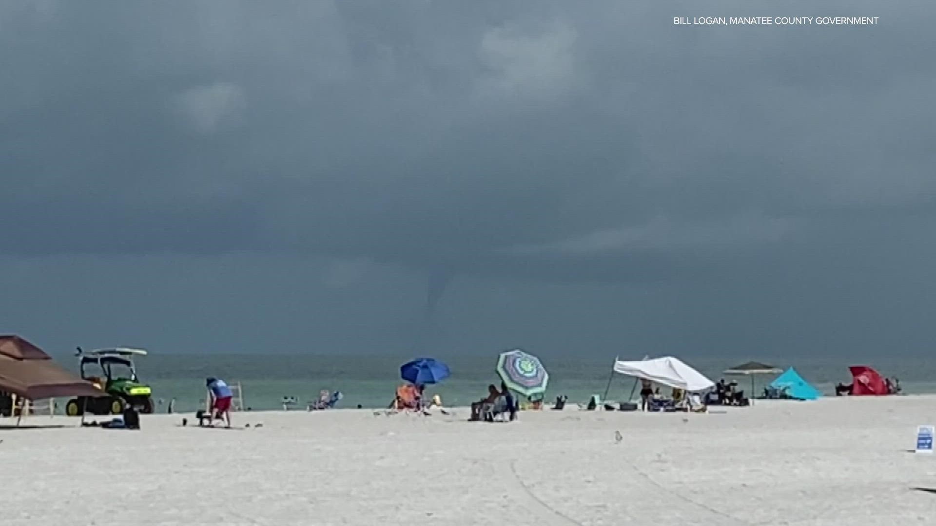 While an overcast sky didn't make for the nicest beach weather Tuesday morning, at least visitors had an interesting view when a waterspout appeared!