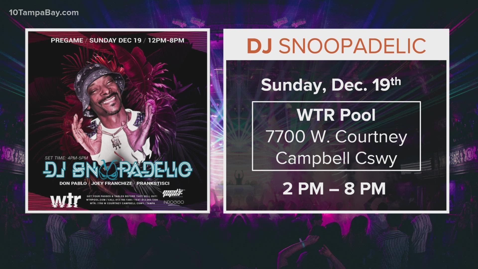 He'll perform under the moniker "DJ Snoopadelic."