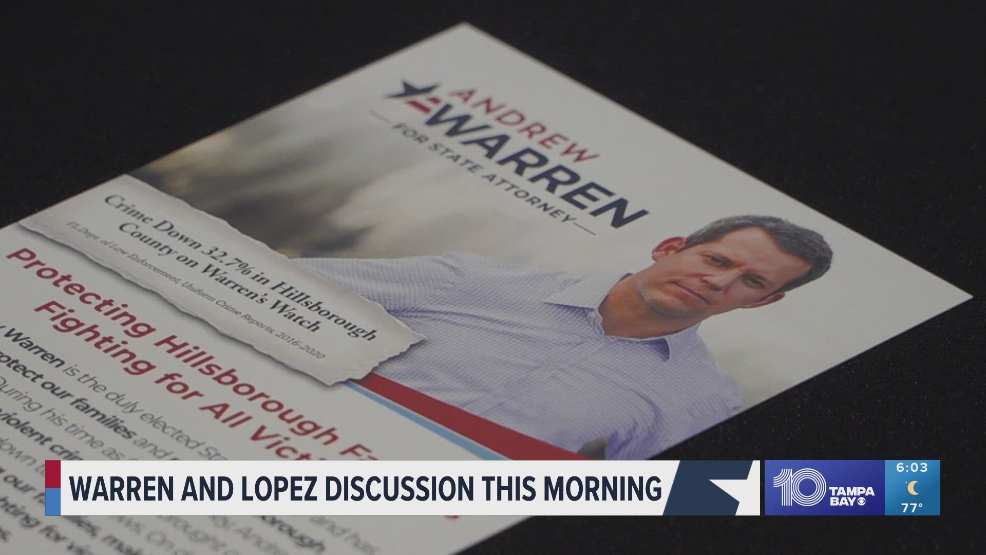 Suspended Hillsborough State Attorney Andrew Warren and his replacement, Suzy Lopez, will be speaking at a discussion panel later today.