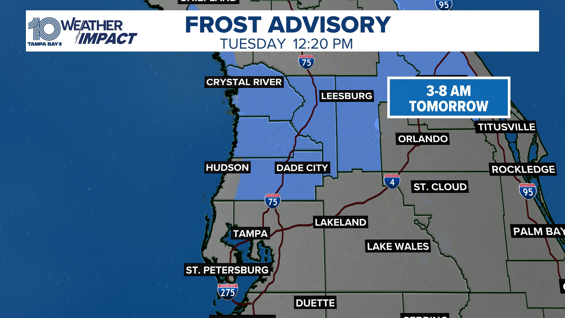 Weather Impact Alert: Frost advisory issued for parts of Tampa Bay area ...