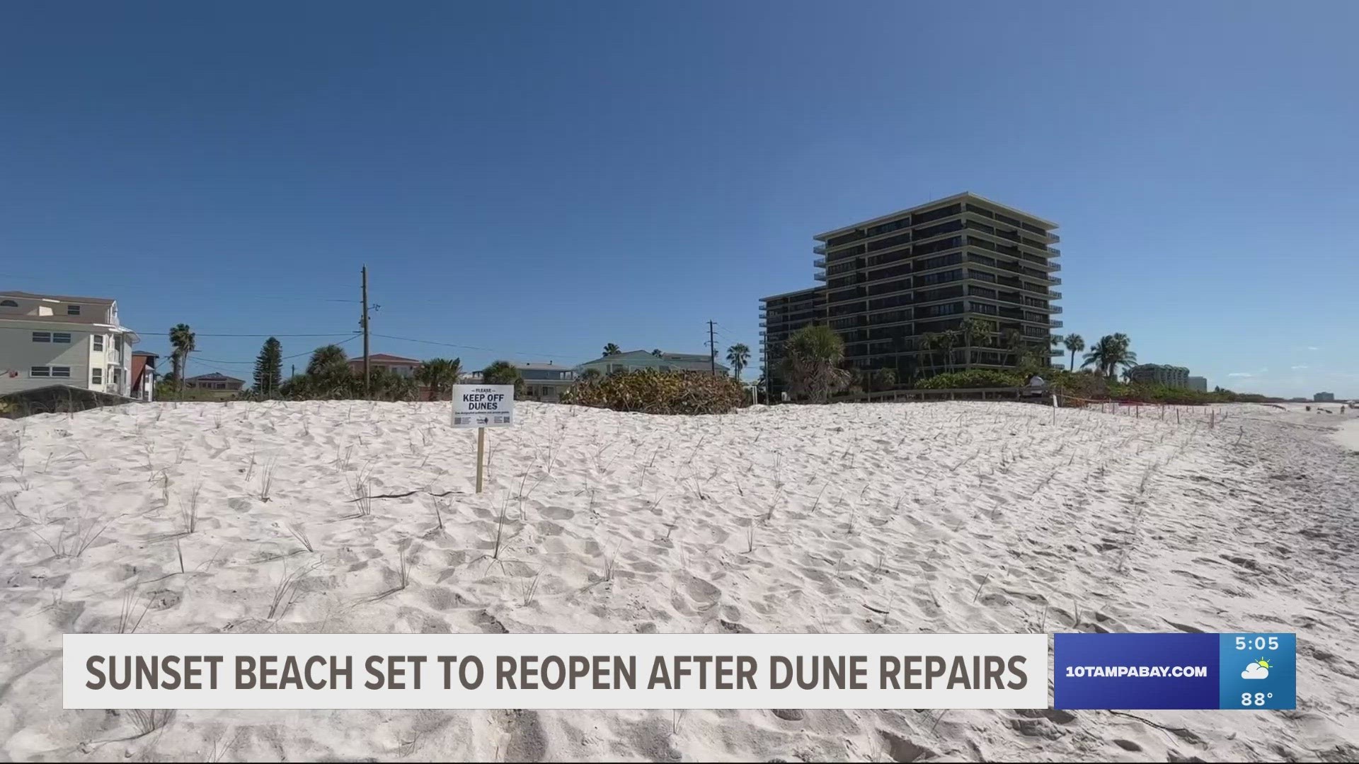 The beach was closed for restoration efforts following Hurricane Idalia.