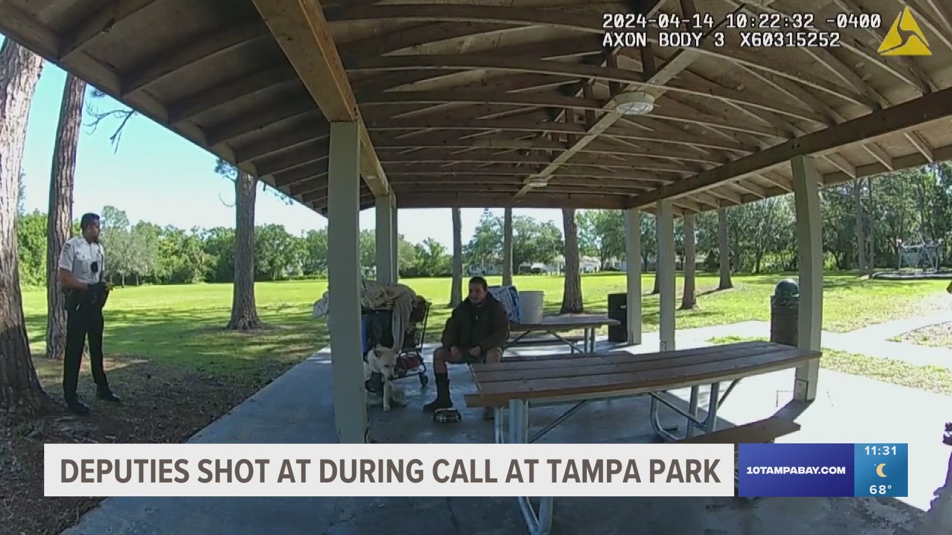 Hillsborough County deputies were trying to get the man to leave the park. They tased him and he fired a gun after hitting the ground.