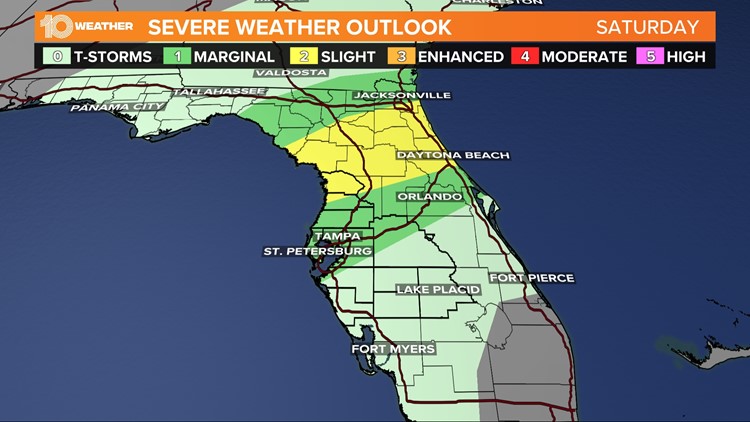 Tampa Bay severe weather threat: Damaging winds, isolated tornadoes possible