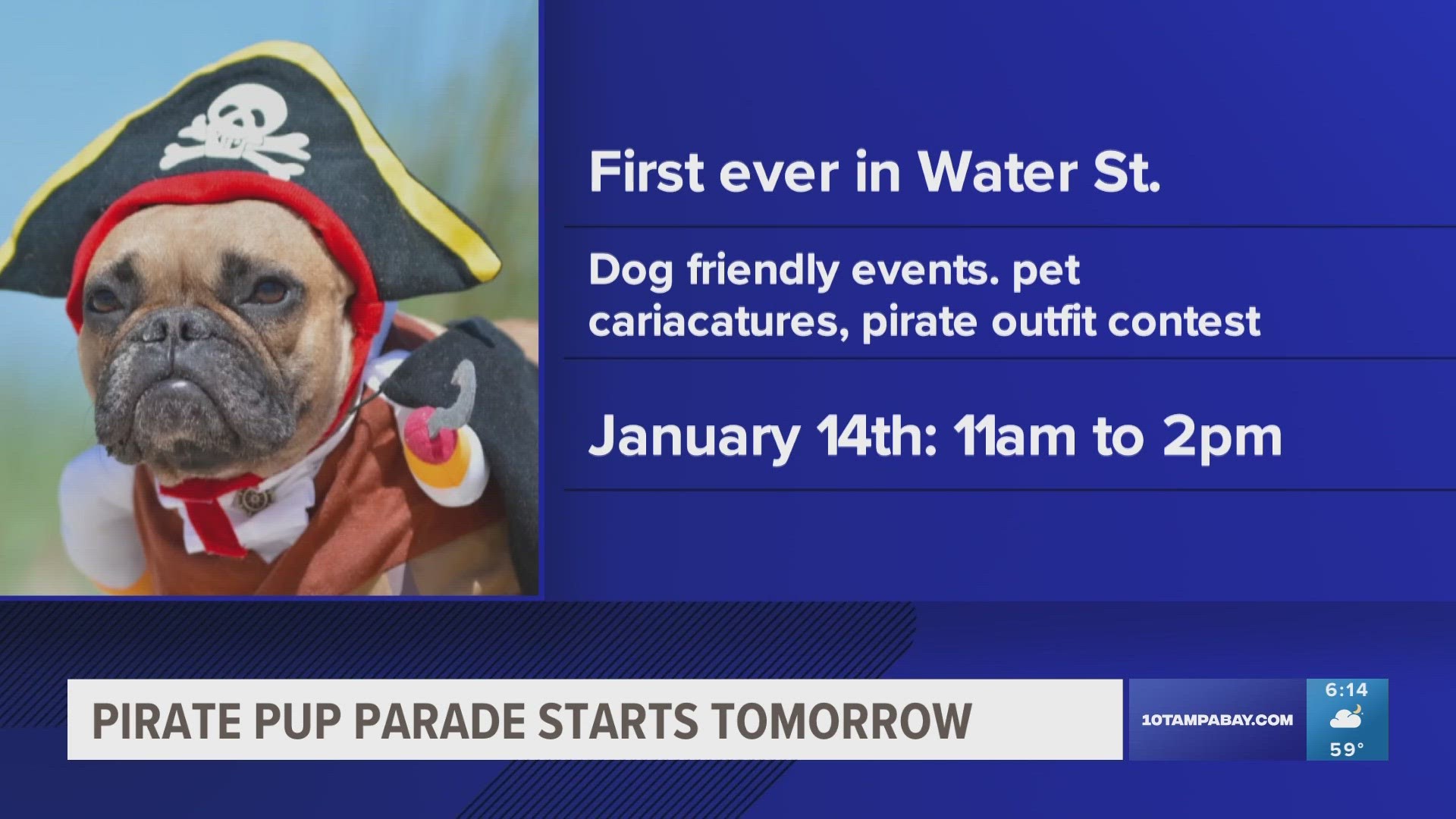 Along with a parade, there will be pet adoptions, face painting and pet caricatures.