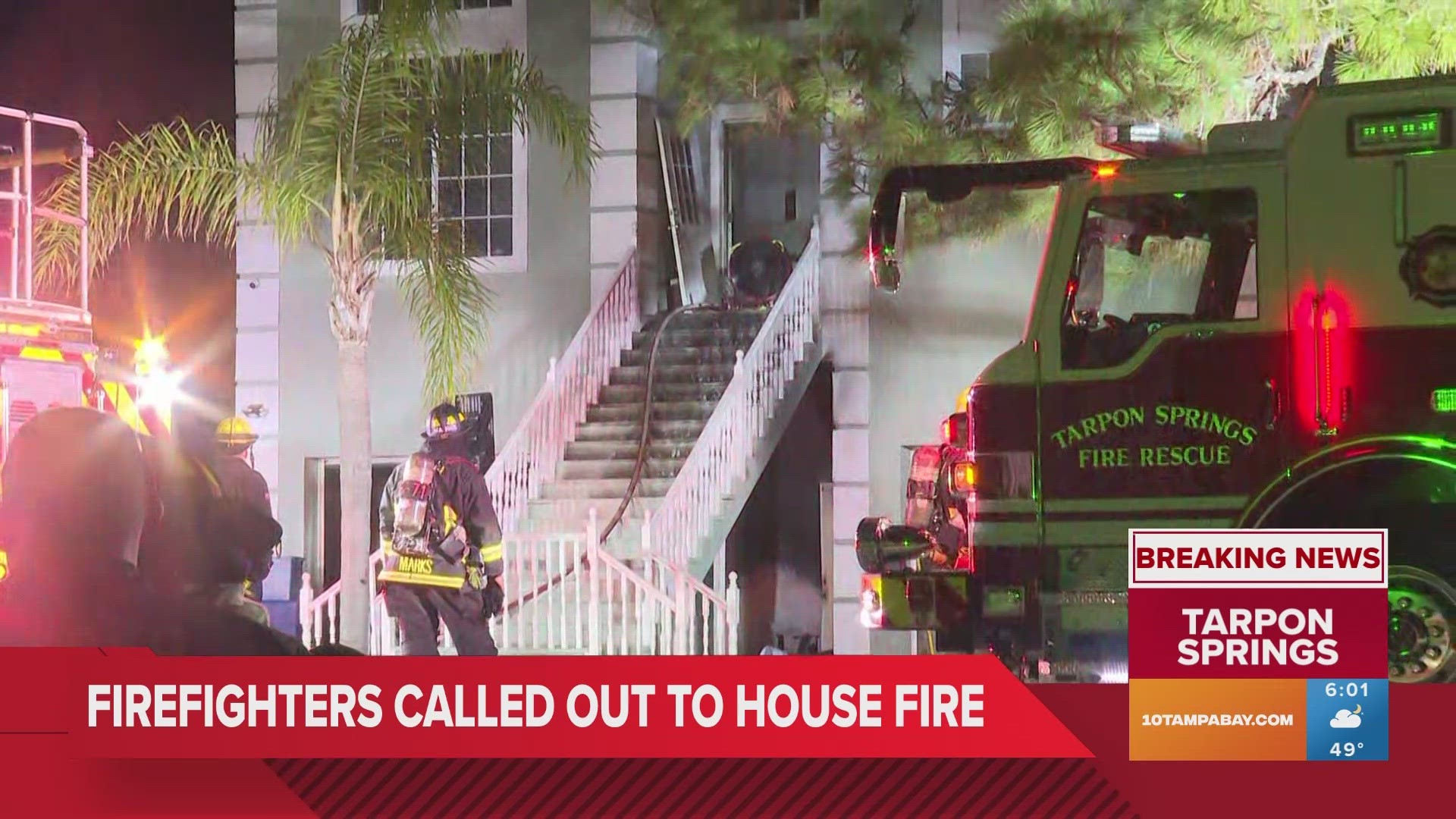 Firefighters have put out a house fire at Tarpon Springs. The family that lived there got out safely.
