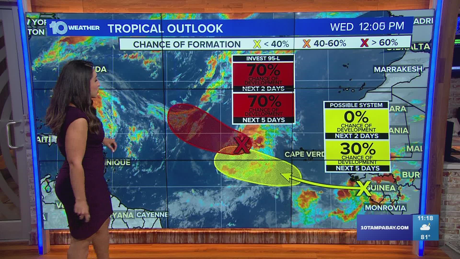 Hurricane Earl intensified into a Category 2 storm Wednesday night.