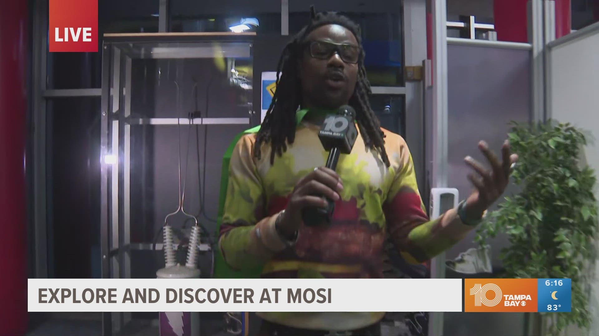 Tesla coils, illusions, hurricane simulator booths, and other interactive exhibits at MOSI