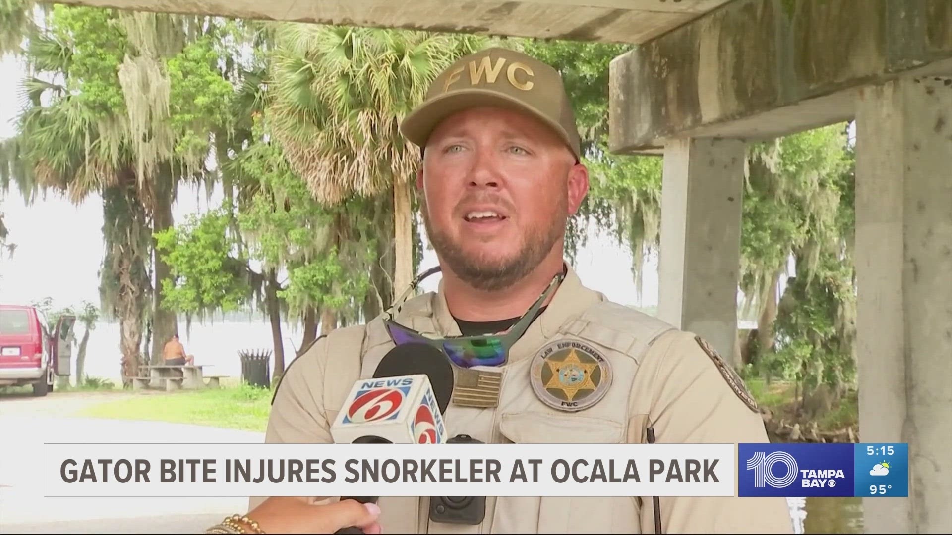 The attack occurred shortly after noon Monday at the Alexander Springs Recreation Area on the Ocala National Forest, officials said.