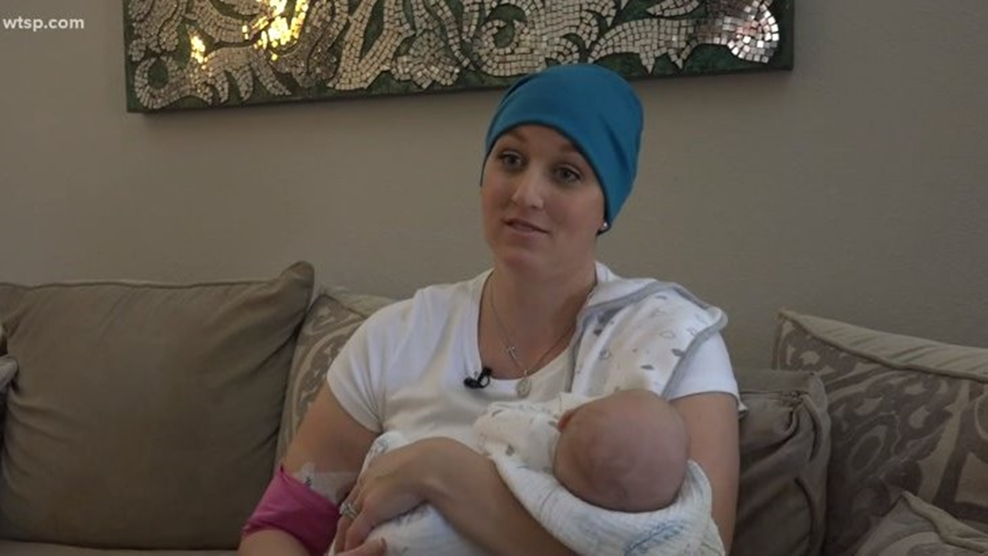 Baby Jameson is one month old and mom is one week away from finishing chemo, but her latest battle is just getting started.