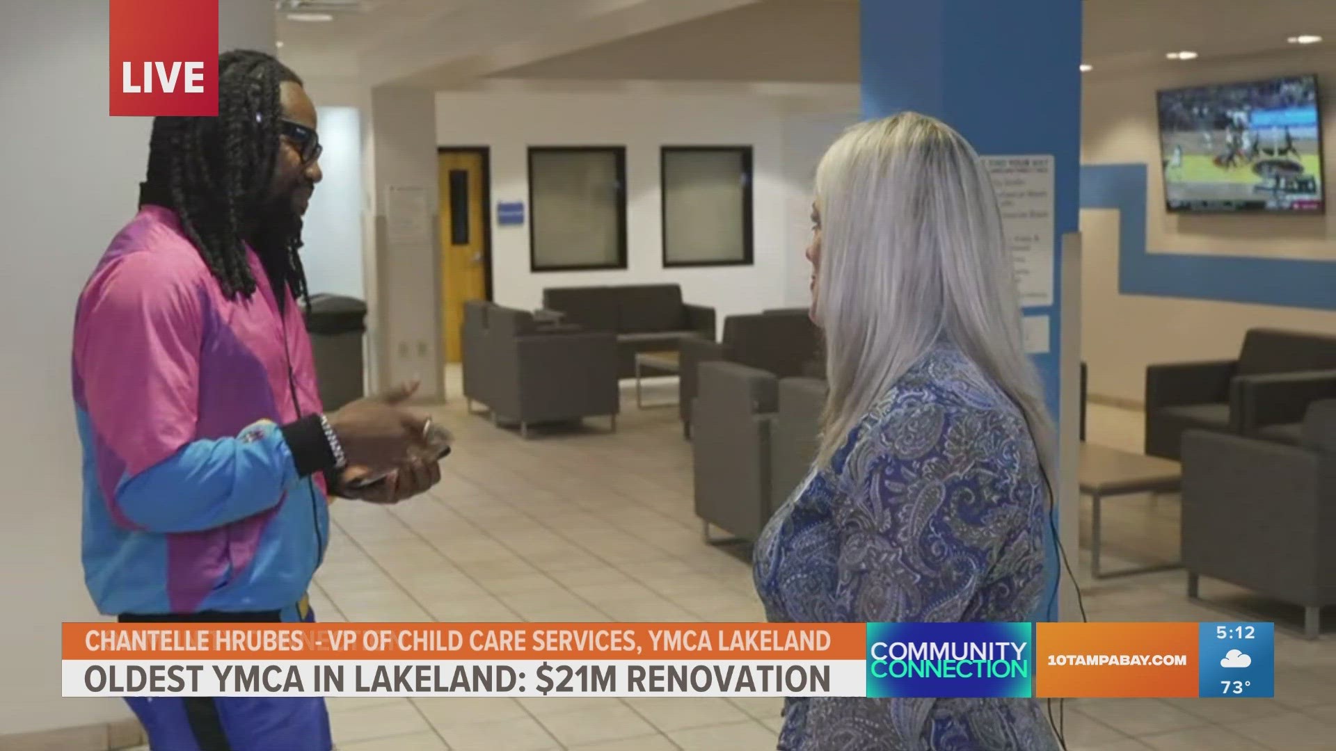 Jabari Thomas talks to the VP of Child Care Services at the YMCA Lakeland about the building's $21M renovation project.