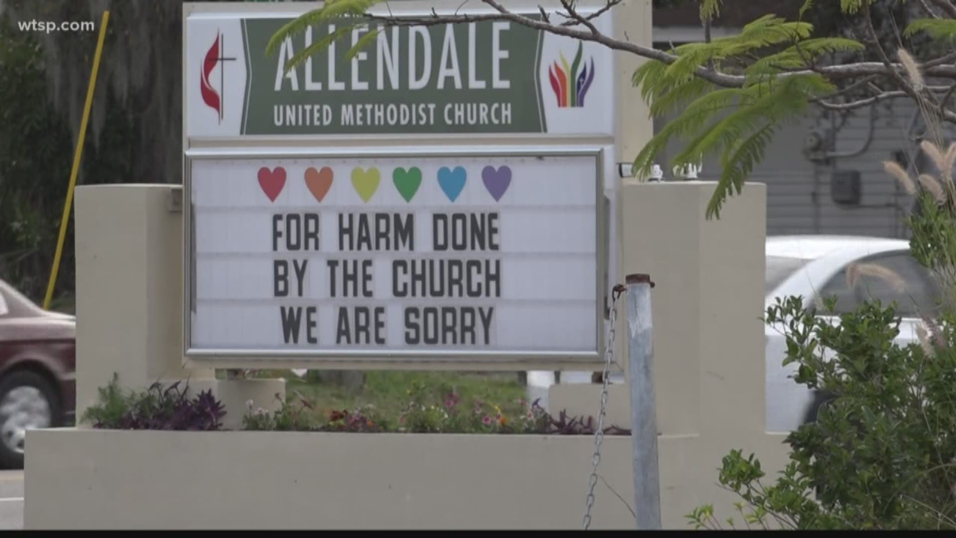 A St. Petersburg Methodist pastor is in a fight for his church because of his stance on same-sex marriage.

Rev. Andy Oliver at Allendale United Methodist Church in St. Petersburg has made no bones about his support of gay marriage and his willingness to officiate same-sex weddings in his church.

The marquee outside the church has made headlines for its poignantly progressive political statements and has often been the target of vandals as a result.