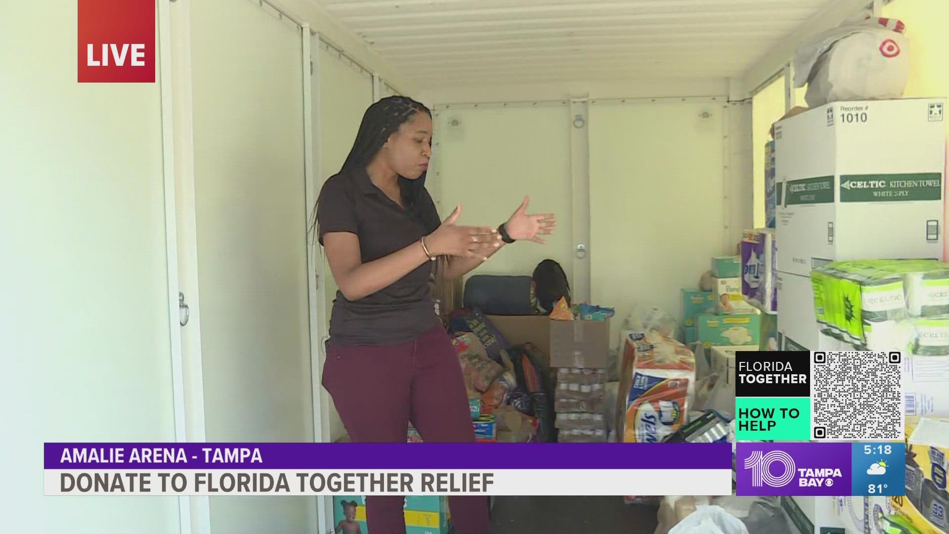 10 Tampa Bay is teaming up with the Tampa Bay Lightning and Cox radio stations to raise money and collect supplies for people suffering from Hurricane Ian.