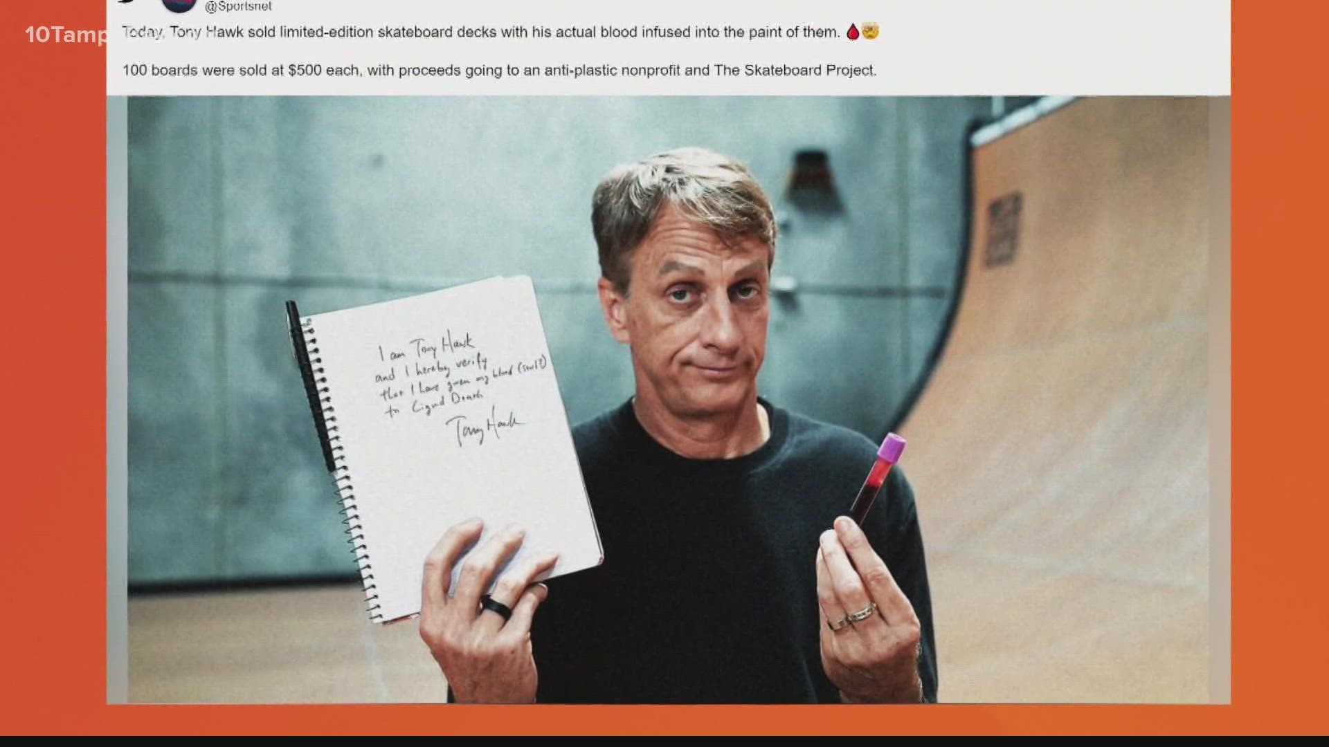 Tony Hawk Is Selling Skateboards Painted With His Own Blood