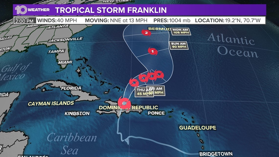 Tracking the tropics: Tropical Storm Franklin impacts Caribbean - Vimarsana News
