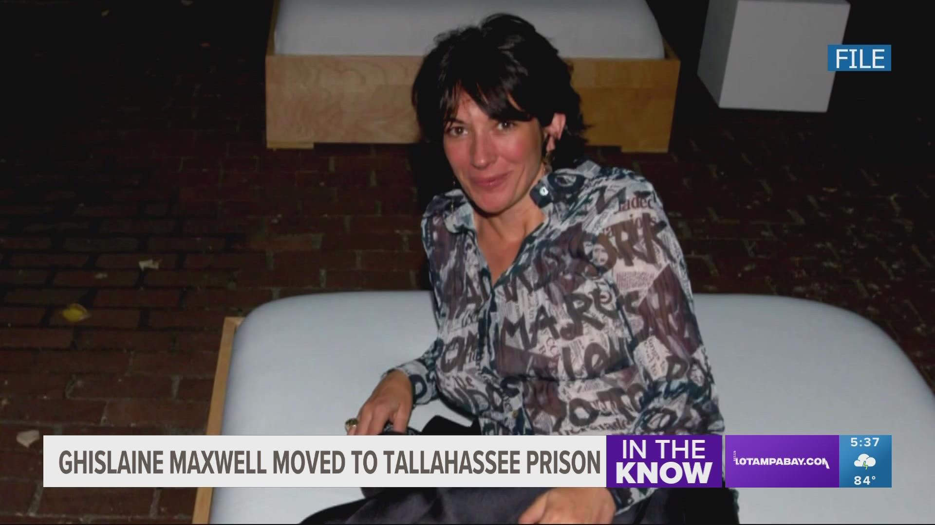 Ghislaine Maxwell moved to low-security prison in Tallahassee