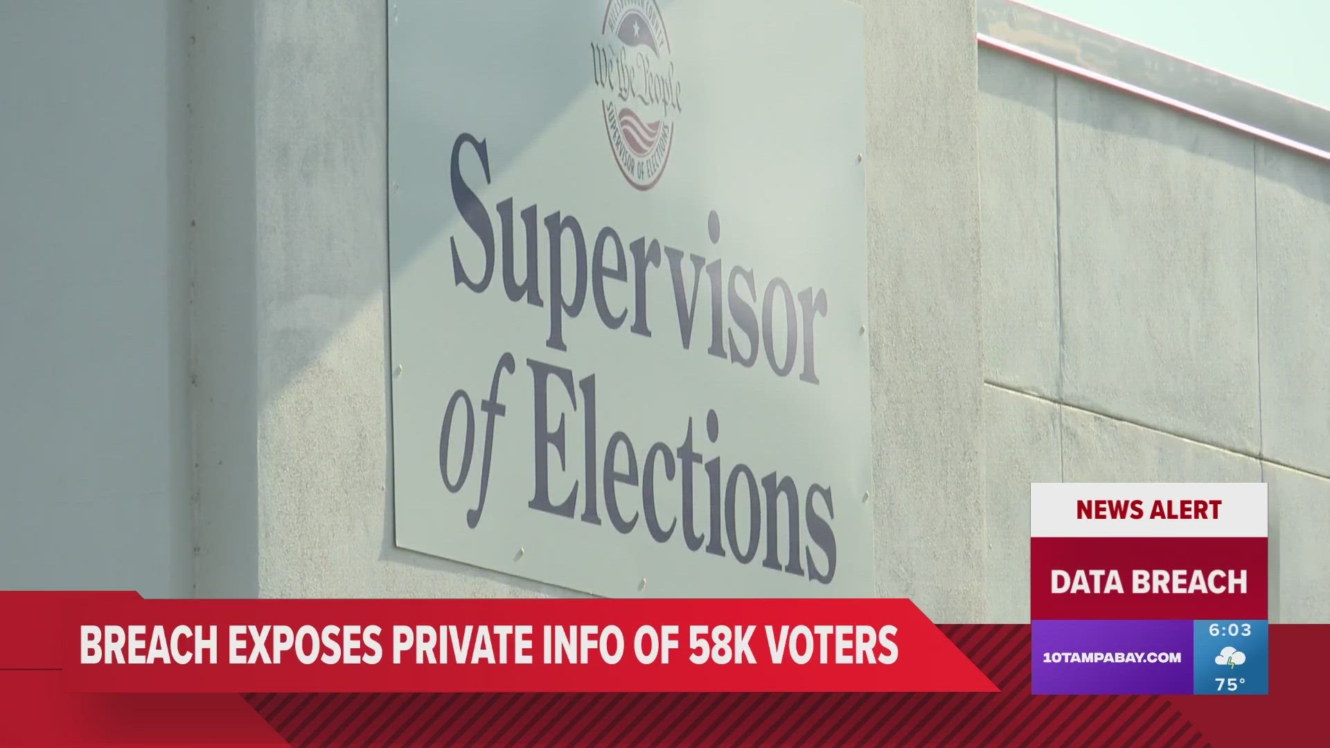 Officials believe the unauthorized user accessed Hillsborough County voters' social security or driver's license numbers.