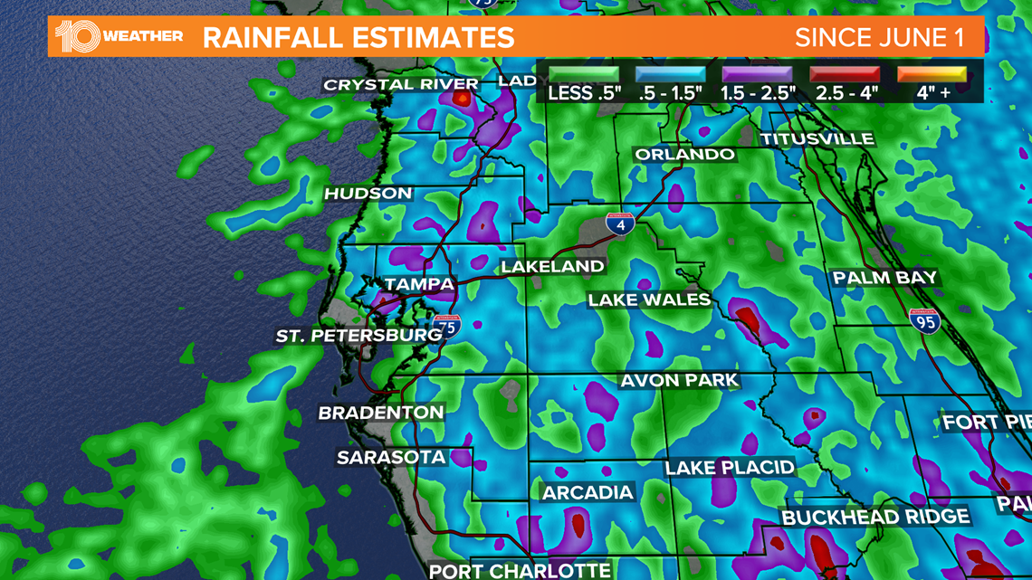 When will Tampa Bay's rainy season begin?