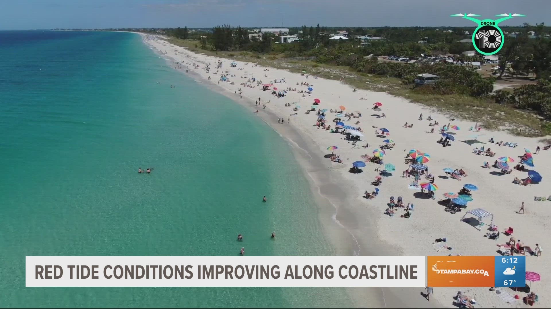 Low levels of red tide were detected near Nokomis Beach, but it's good news for beachgoers along the west coast of Florida.