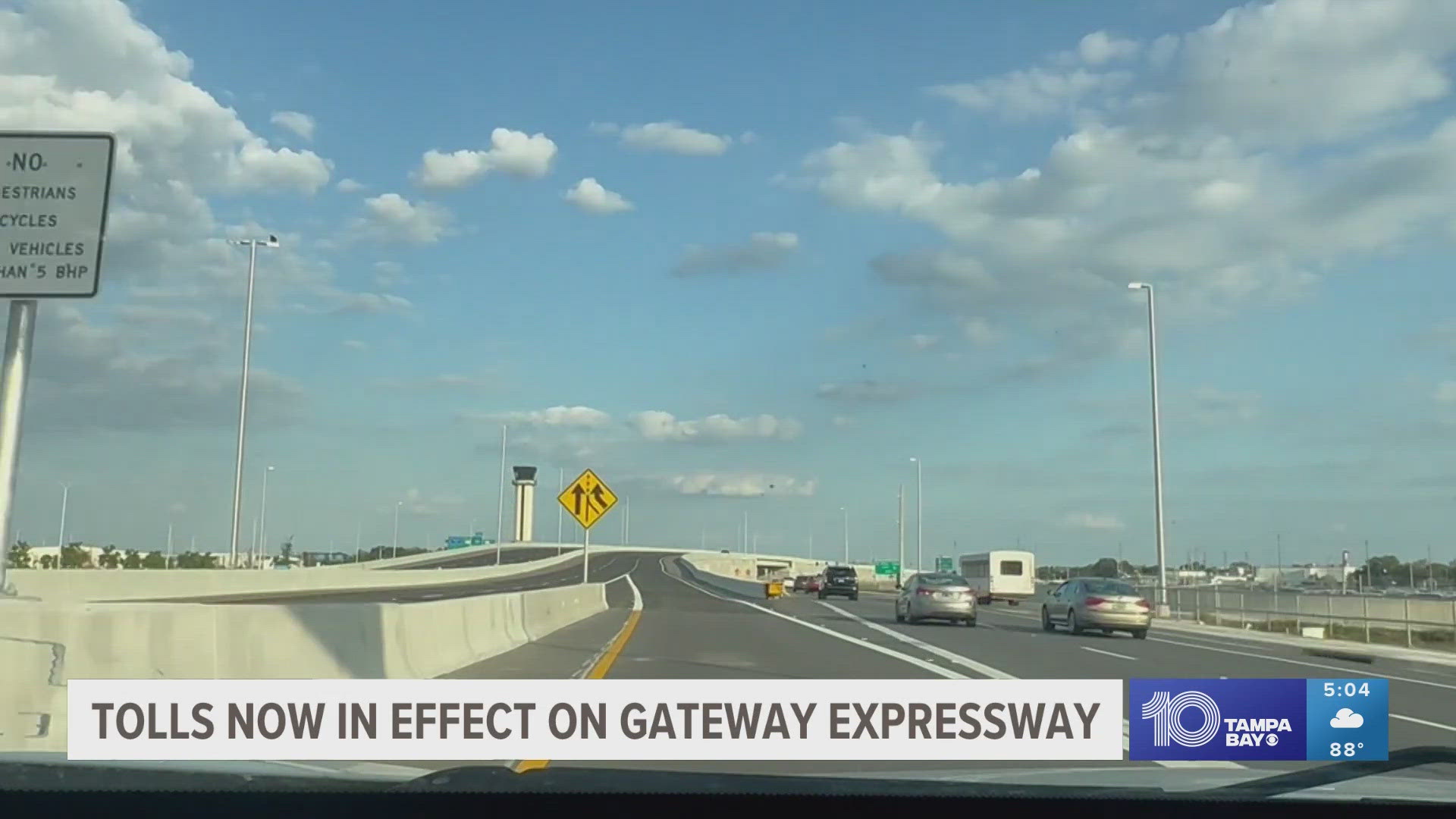The expressway's toll roads connecting U.S. Highway 19 and Interstate 275 range from 28 to 86 cents.