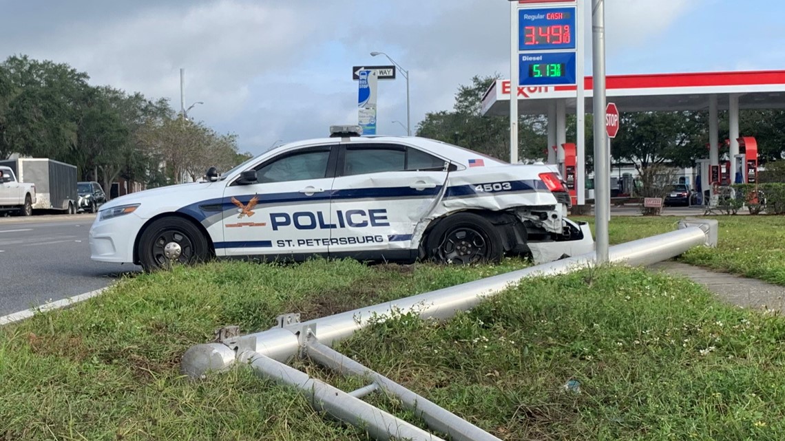 SUV crashes into St. Pete police cruiser on 4th Street | wtsp.com