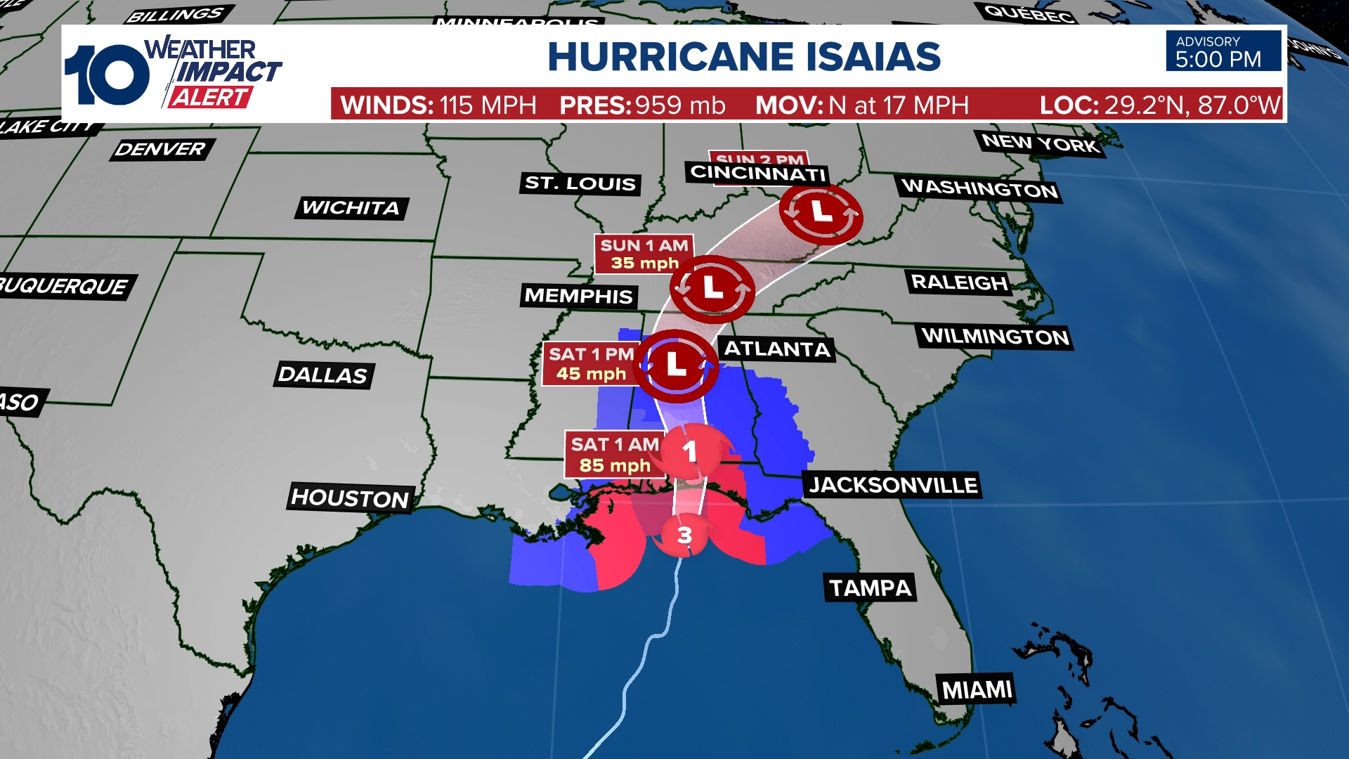 TRACKER: Watch Hurricane Isaias using forecast cone, spaghetti models ...