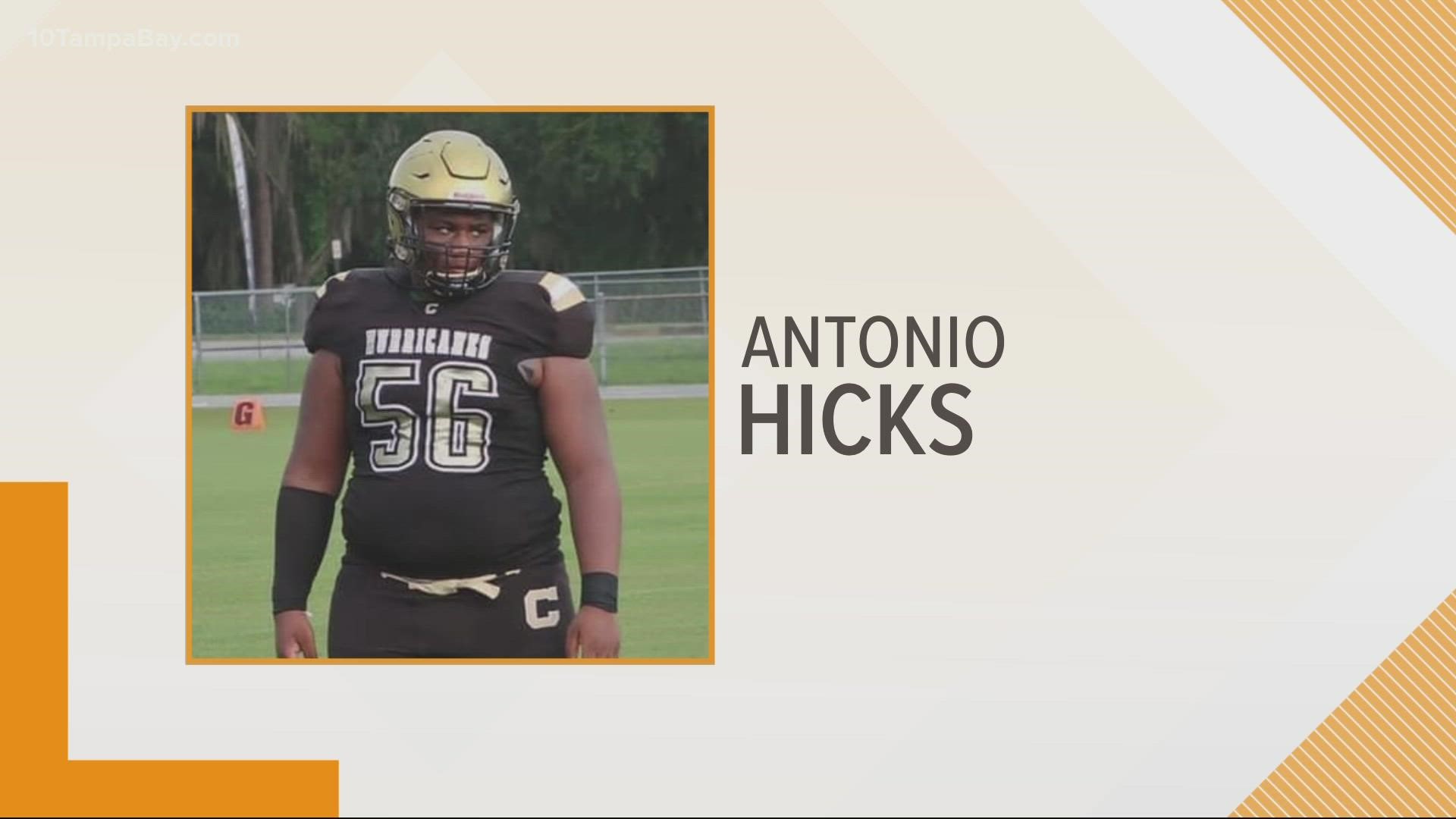 Antonio Hicks, 16, was remembered as a football star who died too soon.