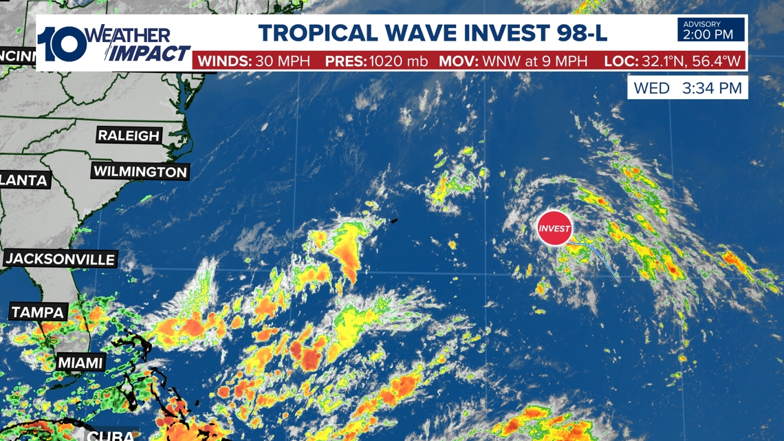 Tracking the Tropics: NHC monitors Invest 98-L for potential ...