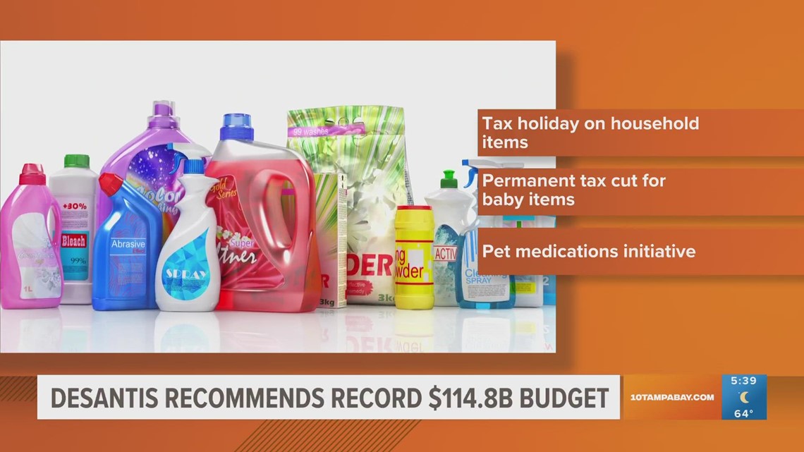 DeSantis' proposed state budget includes tax breaks on household items, baby needs, pet