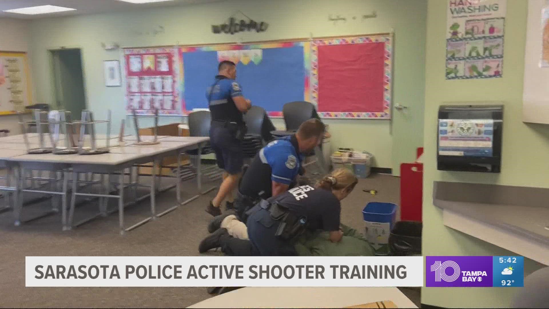The training is part of the annual SNAP Evaluation of Active Shooter Tactics. The exercise is in the spirit of safety and preparedness for a real-life encounter.