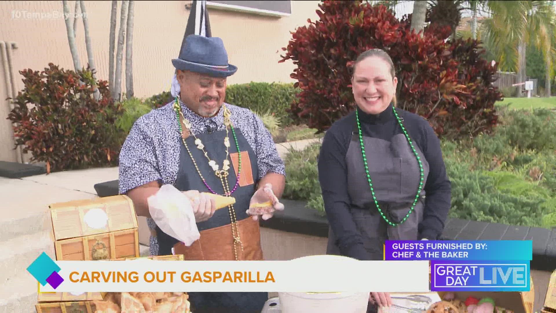 Two local chef celebrities are showing off their skills when it comes to Gasparilla food.