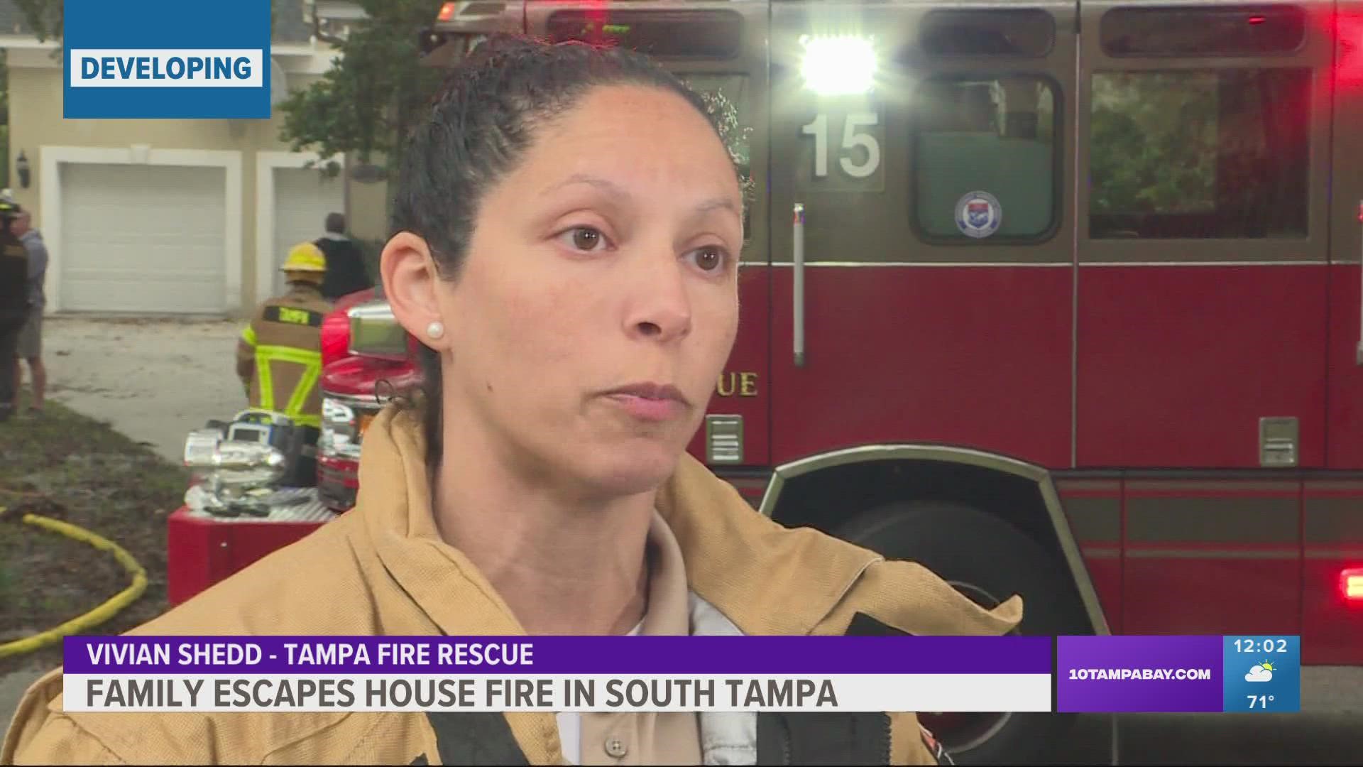 Tampa Fire Rescue says no one was injured in the blaze on Laurel Road.