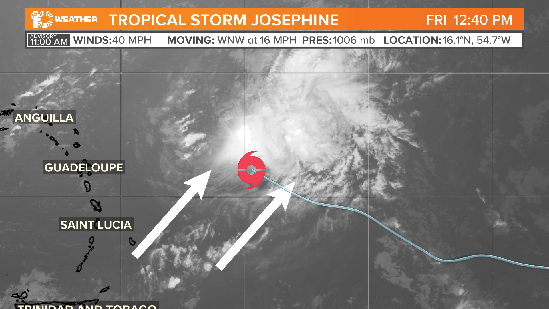 NASA finds wind shear affecting Tropical Storm Josephine | wtsp.com