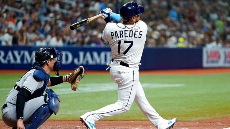 Paredes' 3 homers lift Rays 5-4, Yanks' 3rd loss in 20 games