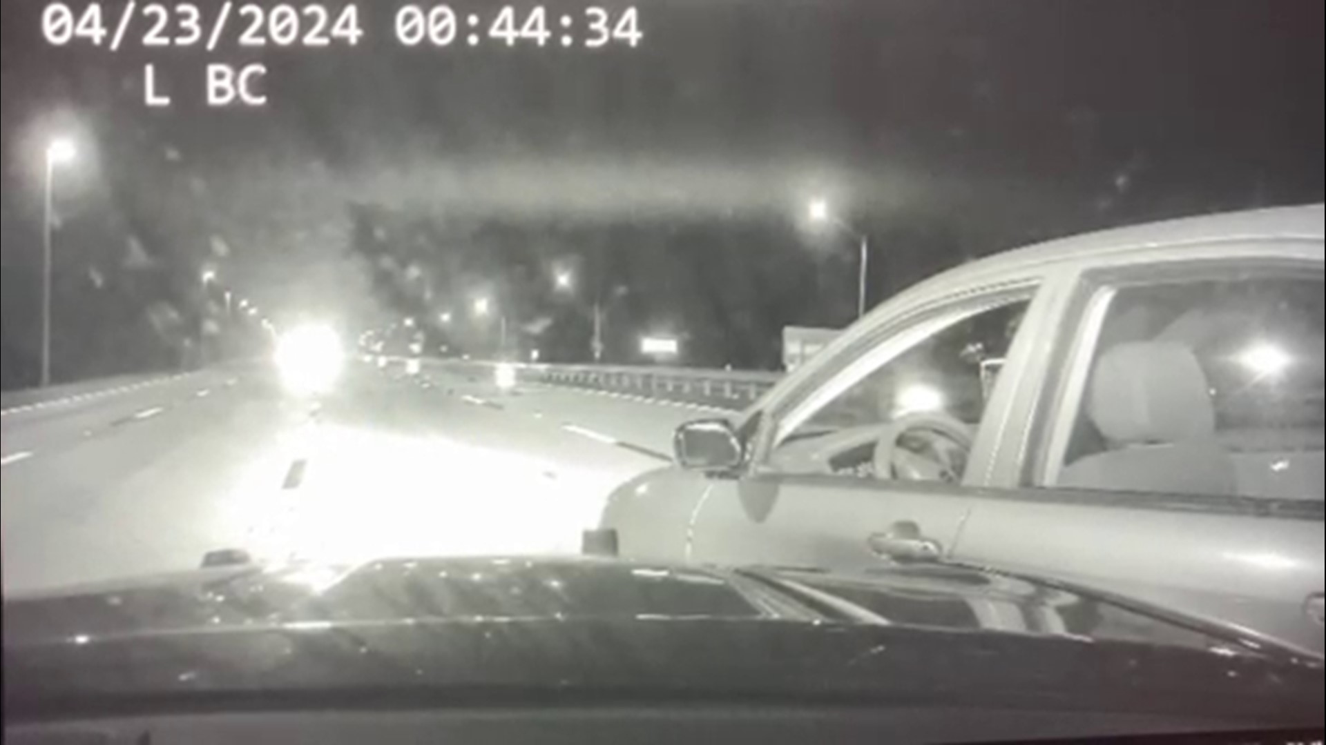 A trooper responded to a call at about 12:41 a.m. saying a woman in a Toyota Corolla was driving into oncoming traffic on I-275.