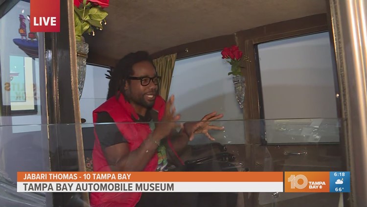 Jabari checks out classic cars at the Tampa Bay Automobile Museum