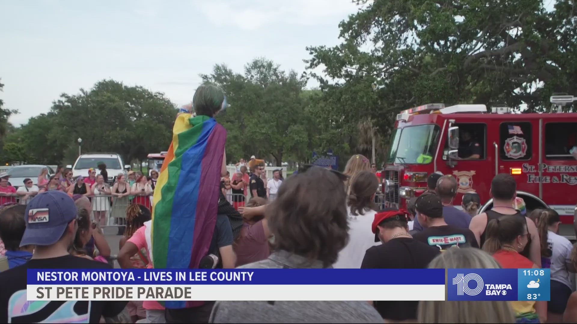 The parade route ran from Albert Whitted Park to Vinoy Park along Bayshore Drive as thousands of people filled up the sides of the parade route.