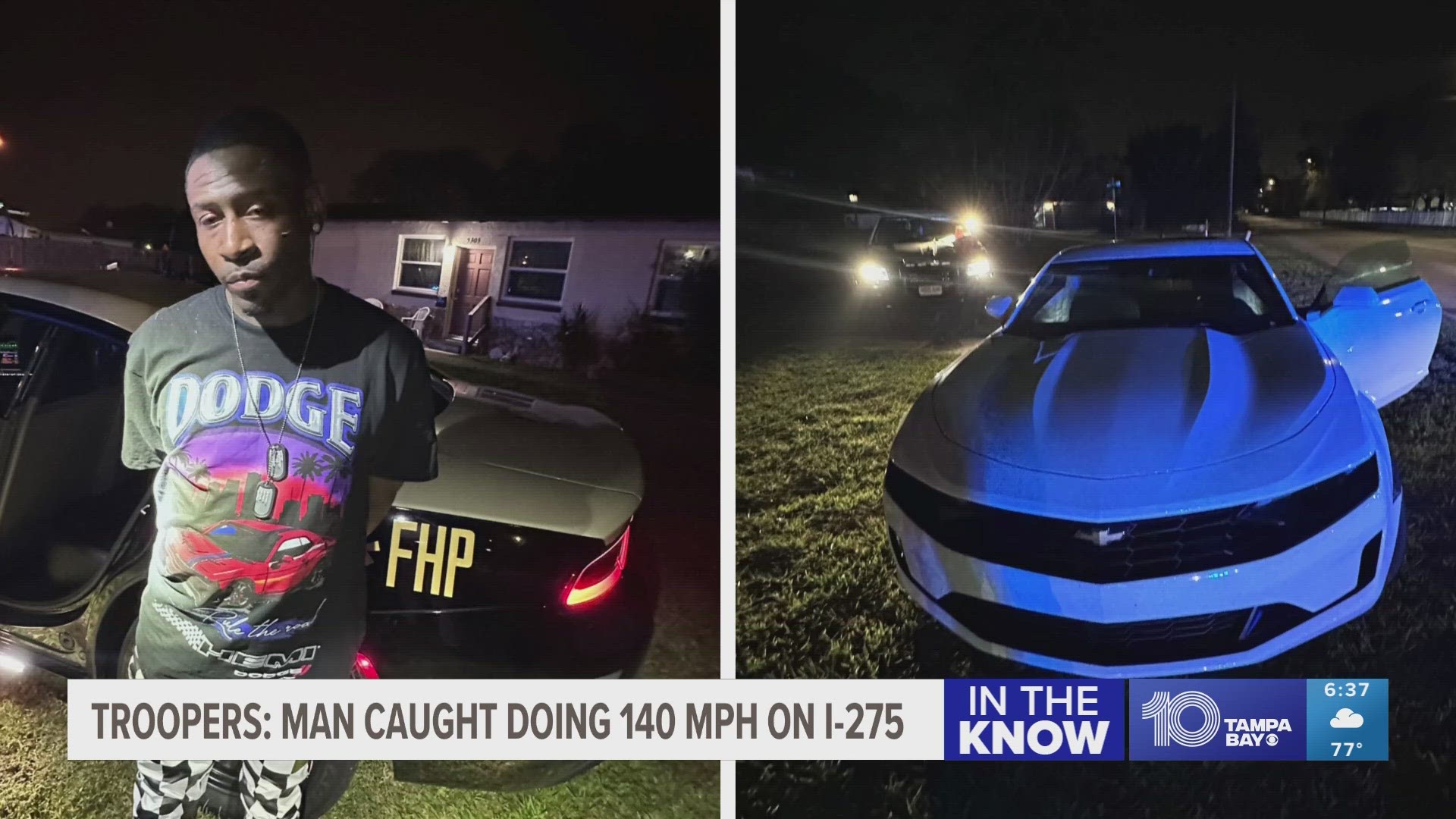 Florida Highway Patrol trooper arrested a man who they clocked going 140 mph on I-275.