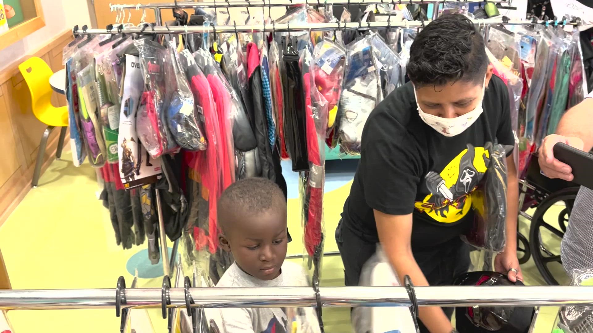 Patients at John Hopkins were treated to a special Halloween costume-shopping event on Wednesday.