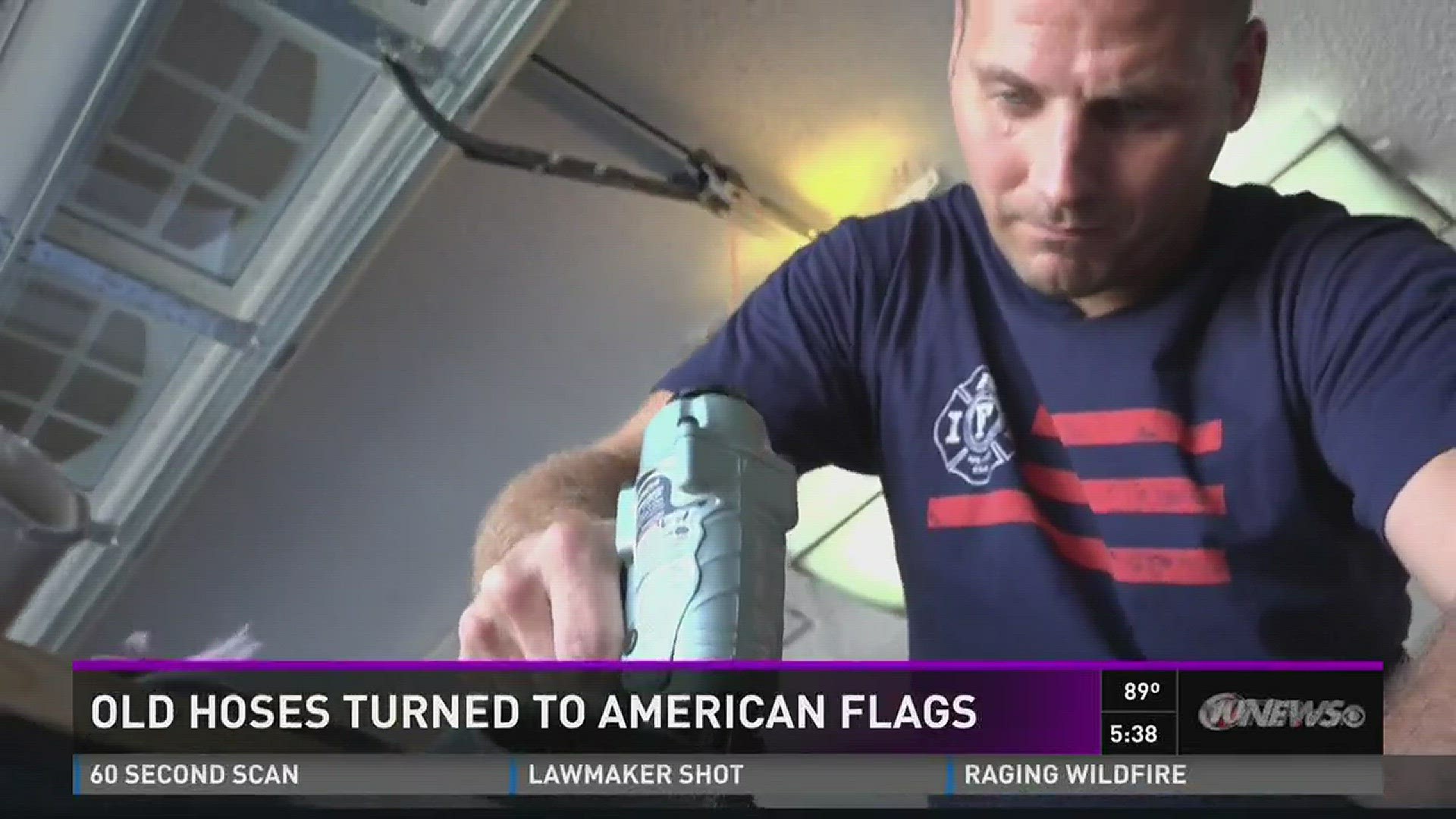 A Temple Terrace firefighter's hobby has turned into a tribute to the U.S. flag.