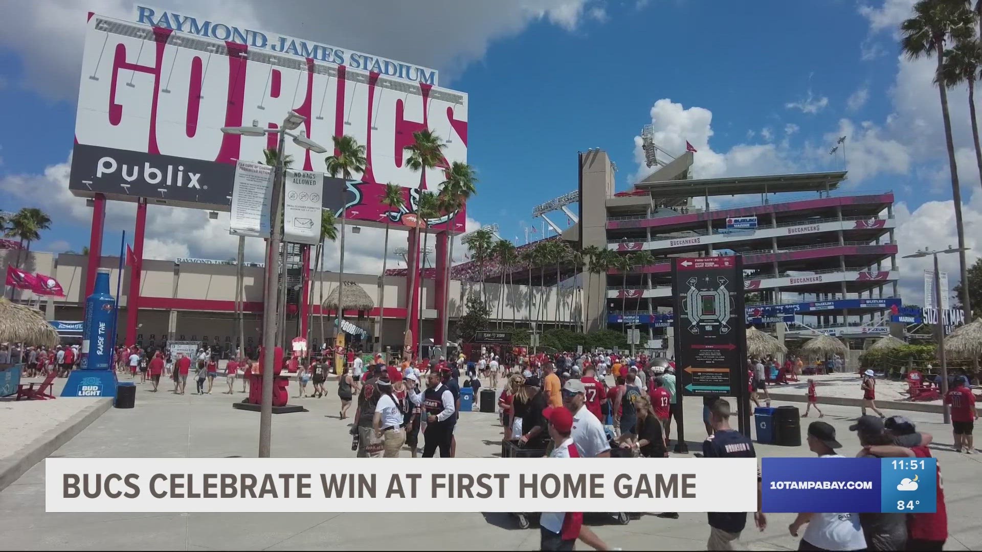 Bucs fans celebrate win against Bears at home opener