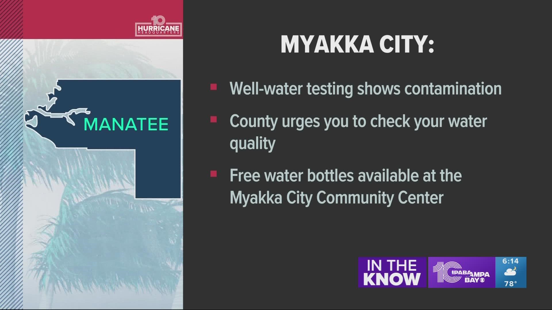 Officials say pallets of bottled water will be available for residents starting Thursday and will continue until the water is deemed safe.